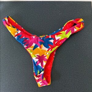 Colorful Leaf Print Bikini Bottom